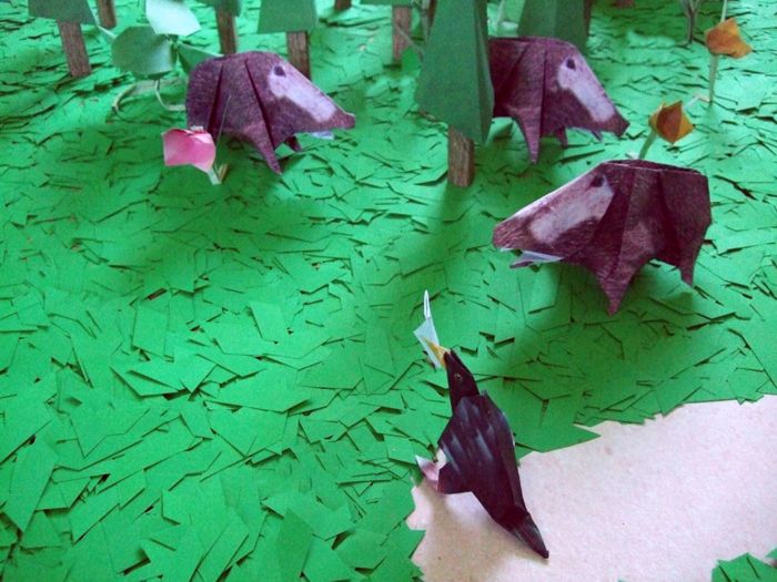 wild origami boars