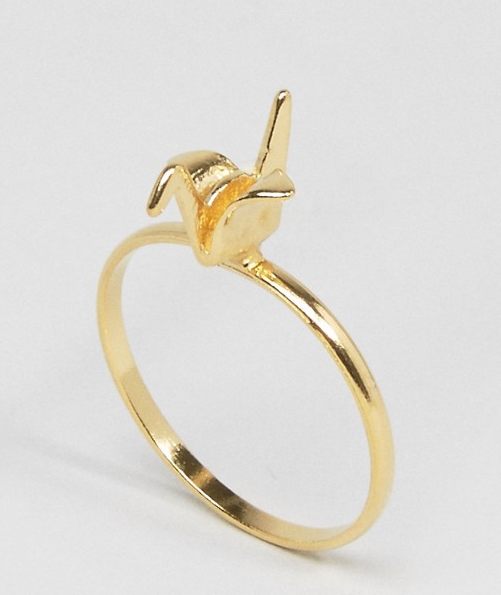 Origami Ring with Crane