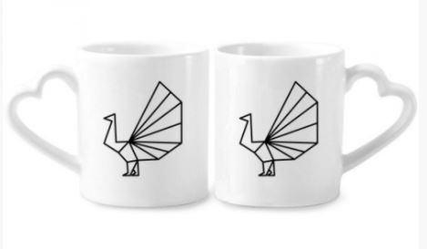 Origami Peacock Mugs