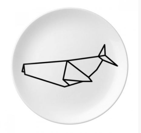 Origami Whale Plate