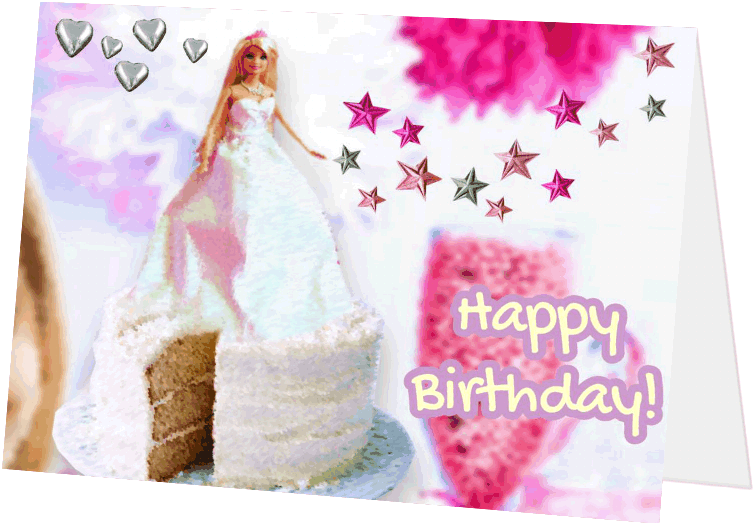 Doll Cake Birthday Card