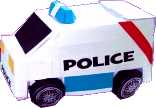 Politiebusje van papier
