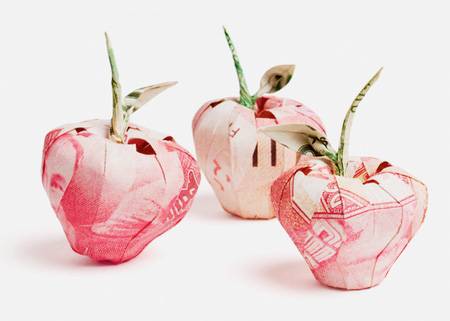 money origami cherries