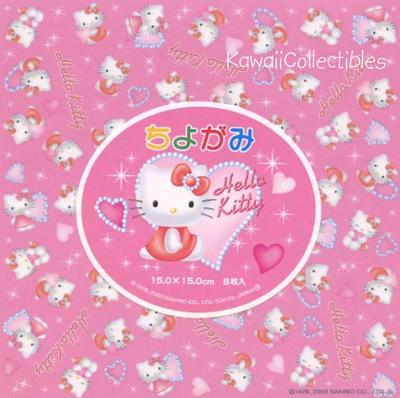 pink hello kitty origami paper