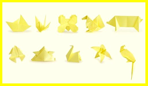 sticky note origami animals