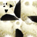 patterned paper for folding an origami panda