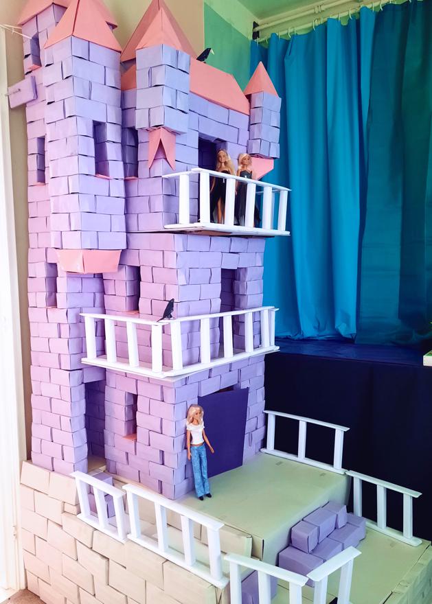 Paper dollhouse castle