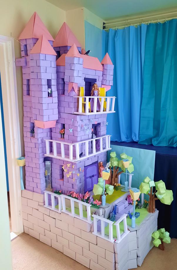 Paper dollhouse castle