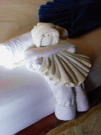 towel origami doll