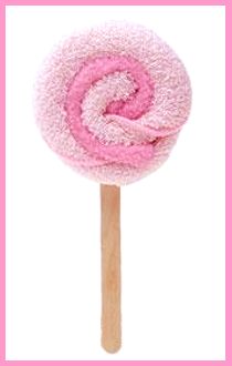 Lollie van roze washandjes