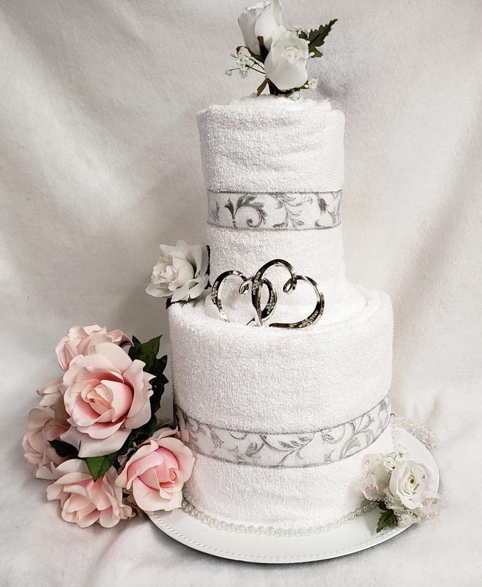 Towel wedding cake