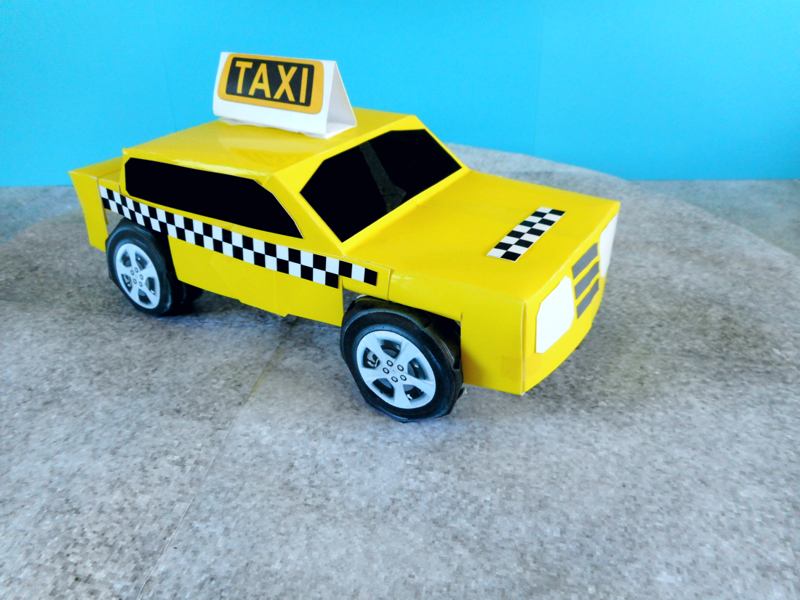 3D Taxi van papier
