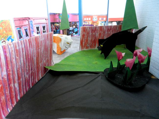 cute papercraft origami backyard