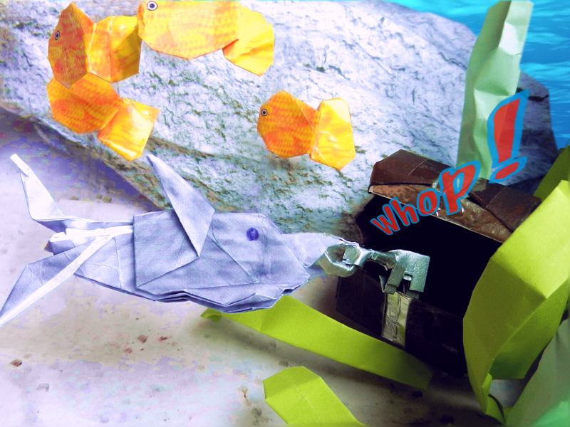 Origami underwater treasure