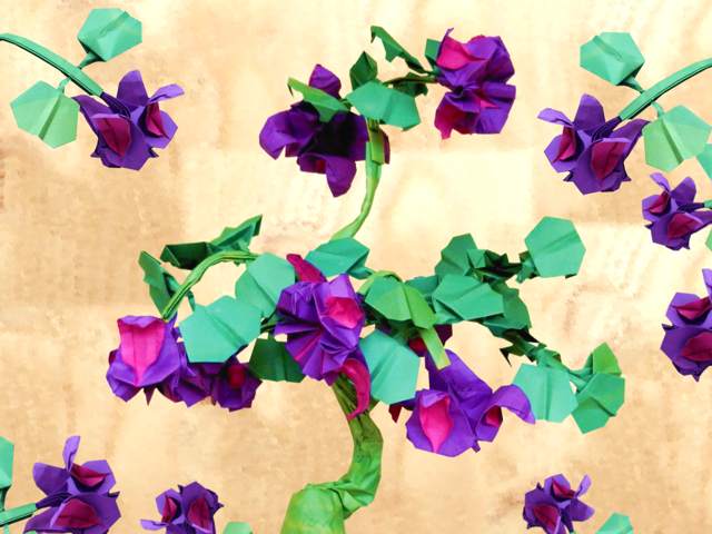 Bonsai papierkunst Fuchsia bloem