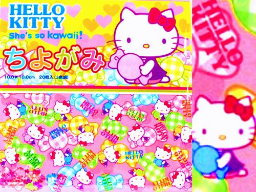 Kawaii Hello Kitty origami folding papers