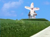 Money origami windmill