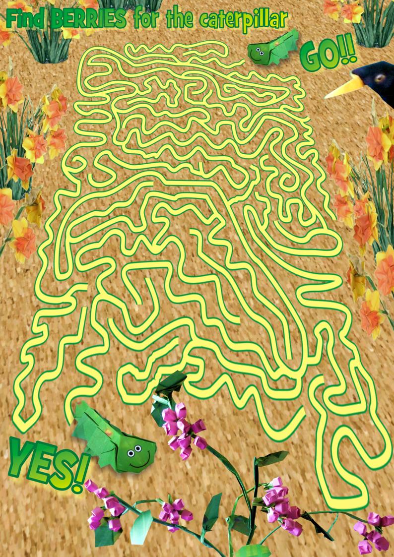 Printable maze with a Caterpillar