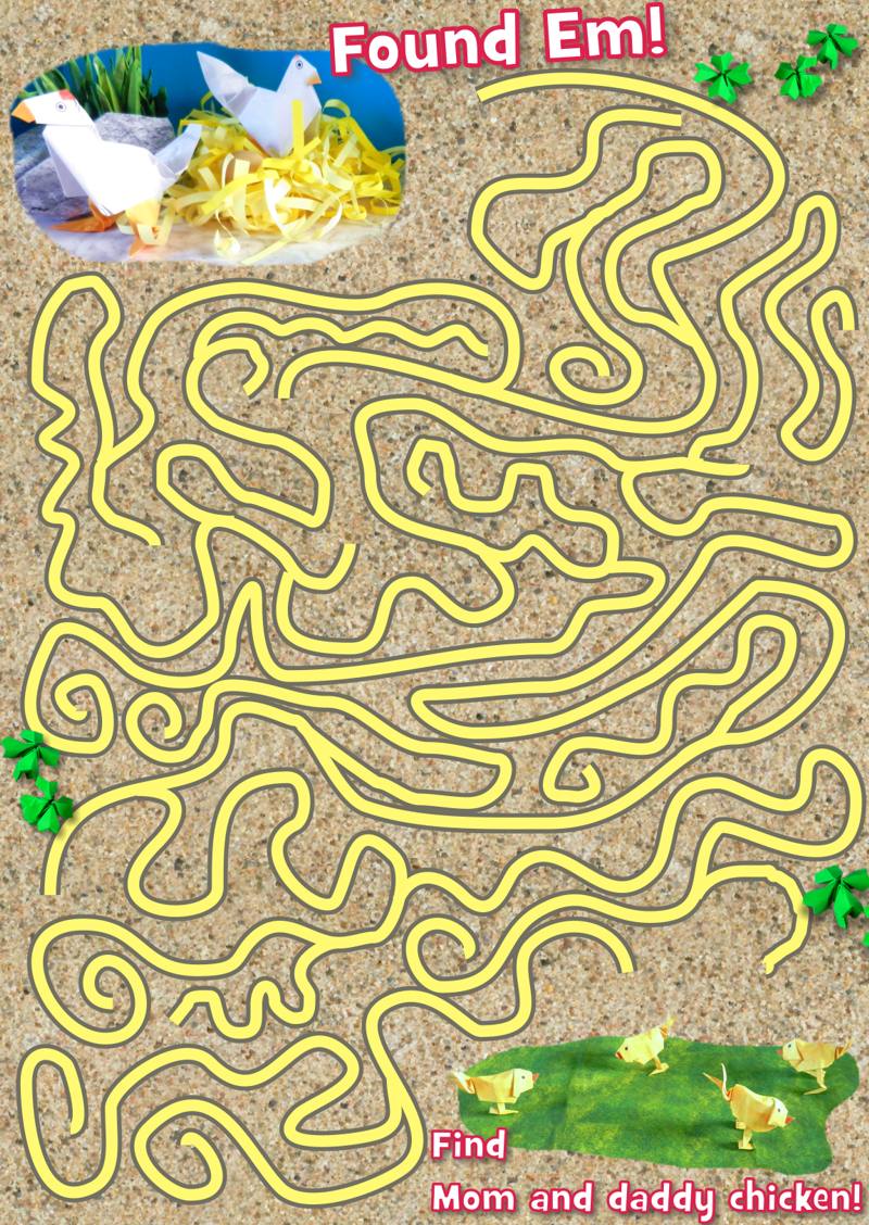 Maze with chicks and chickens