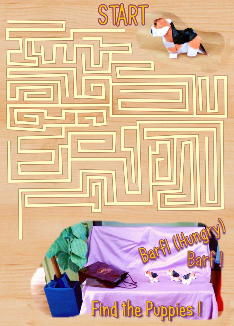 Find the puppy dogs in the maze