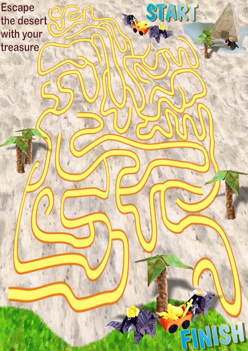 Escape from desert printable maze