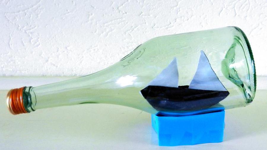Origami Boat in a Bottle