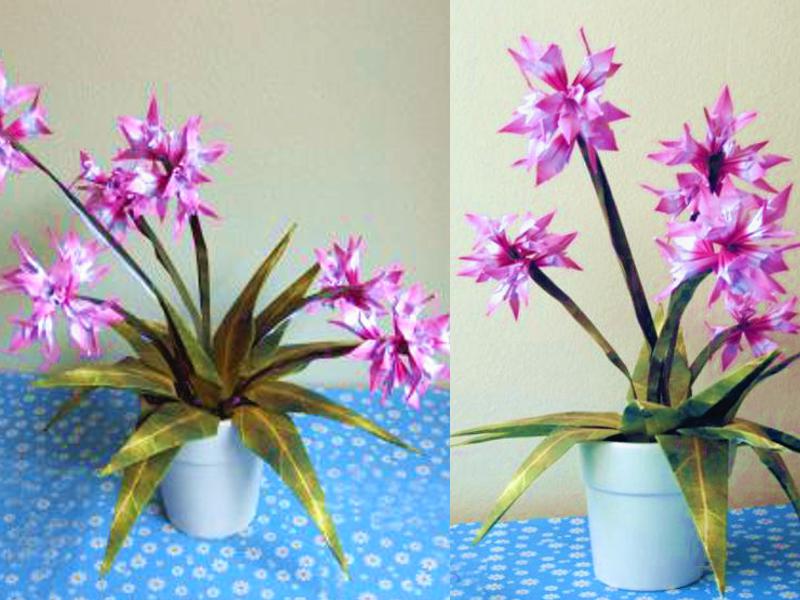 Kunstplant met roze bloemtrossen