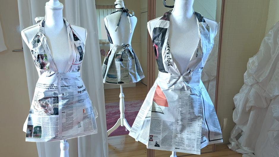 Origami Newspaper Dresses