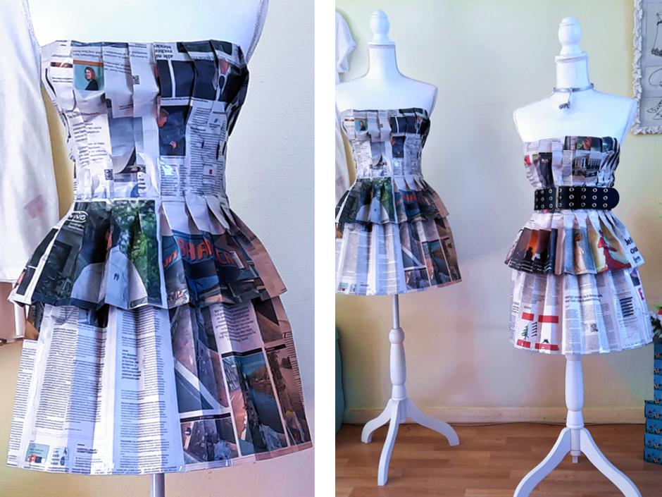 Origami Newspaper Dresses