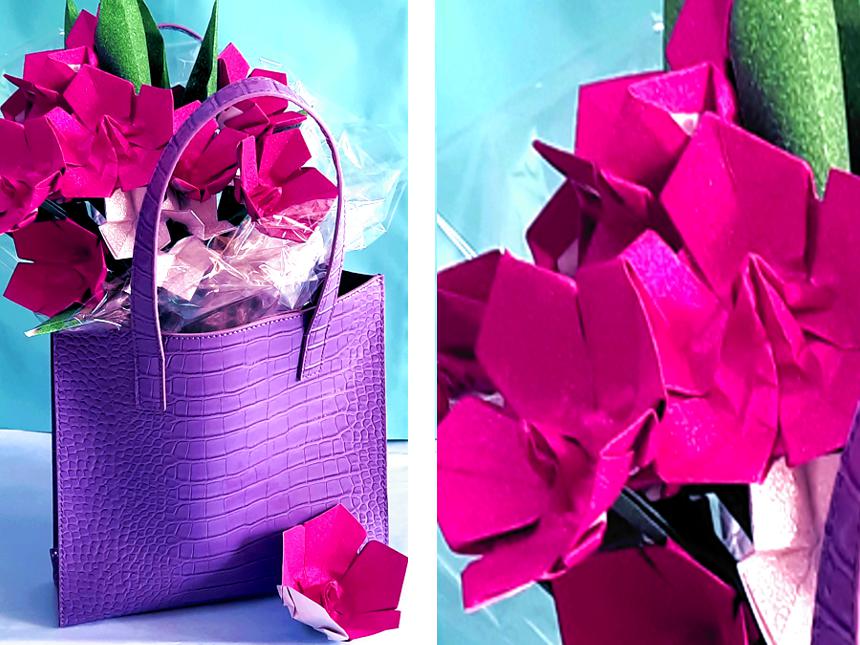 Roze Origami Bloemen