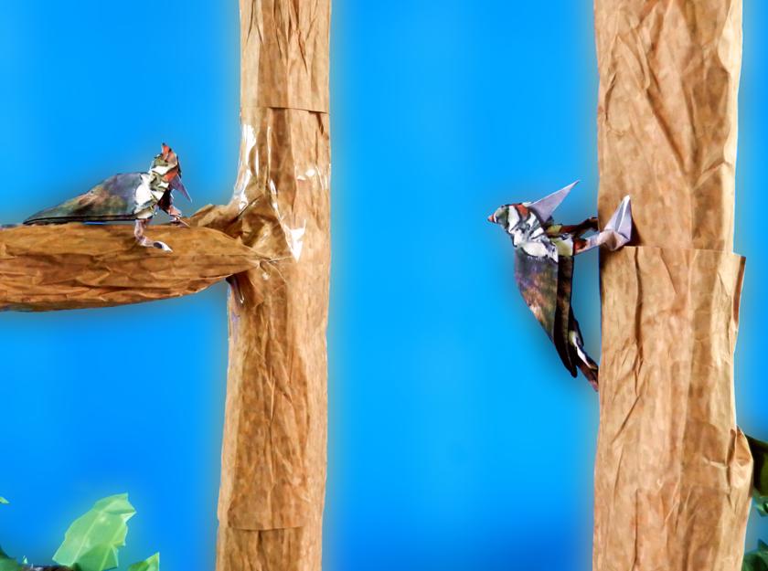 Origami Woodpecker