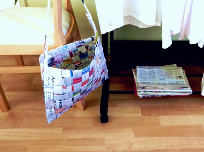 Tas van krantenpapier Tas van krantenpapier